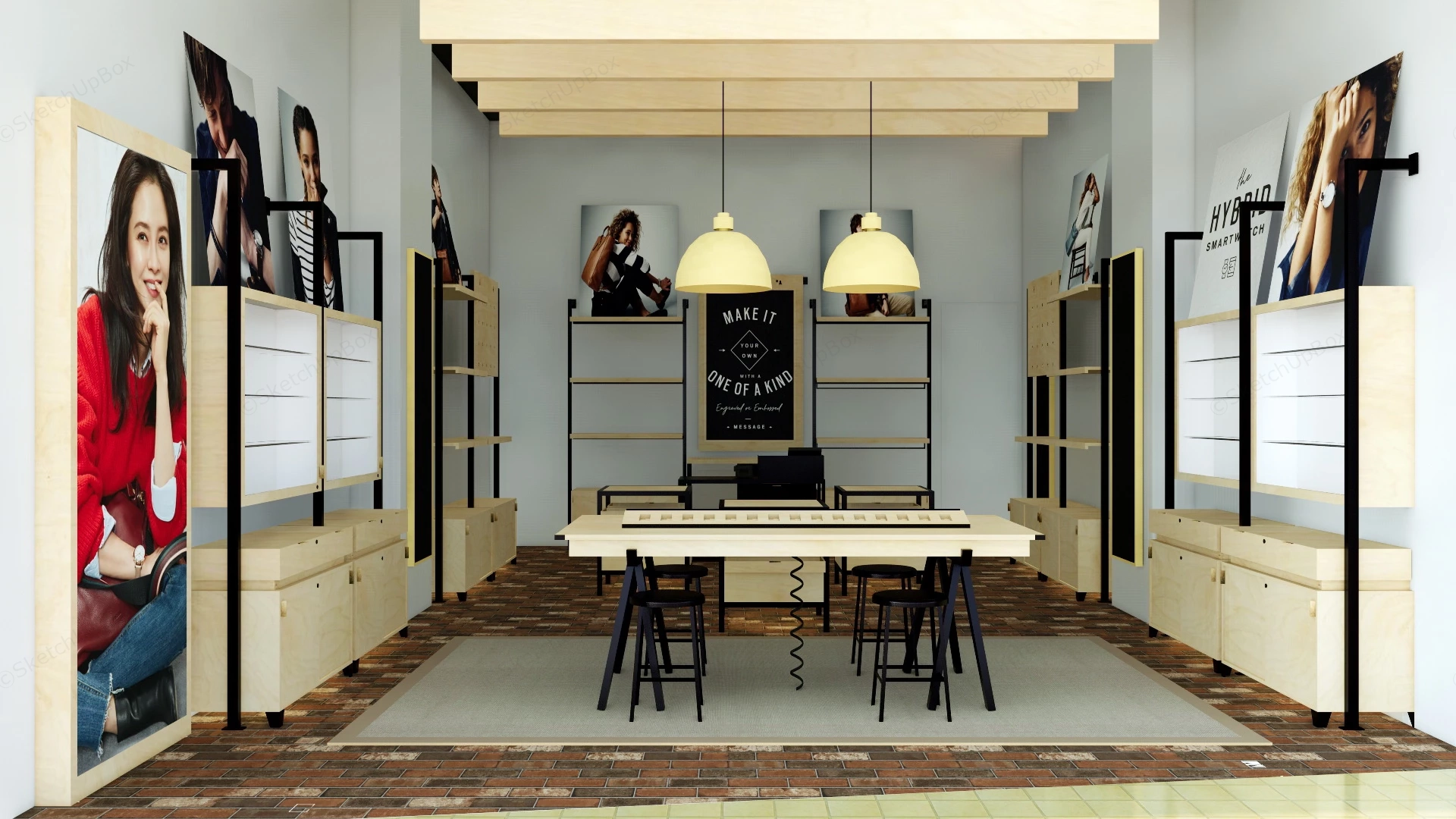 Cosmetics Retail Store sketchup model preview - SketchupBox
