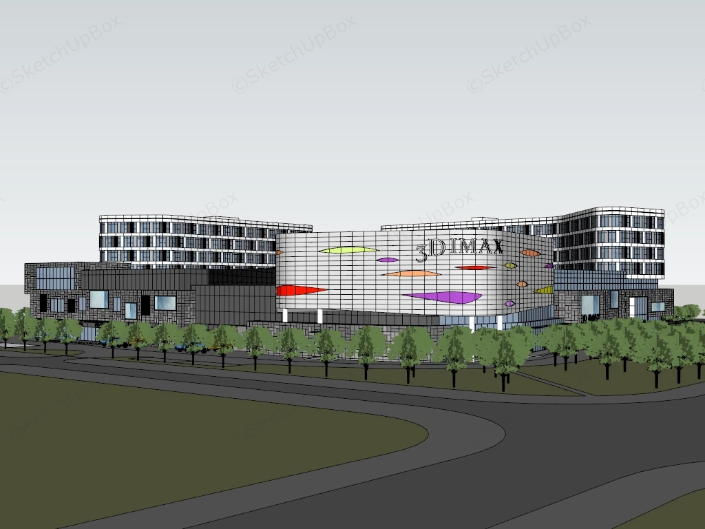 Shopping Center Architecture sketchup model preview - SketchupBox
