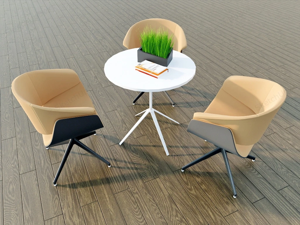 Leisure Chair And Table Set sketchup model preview - SketchupBox