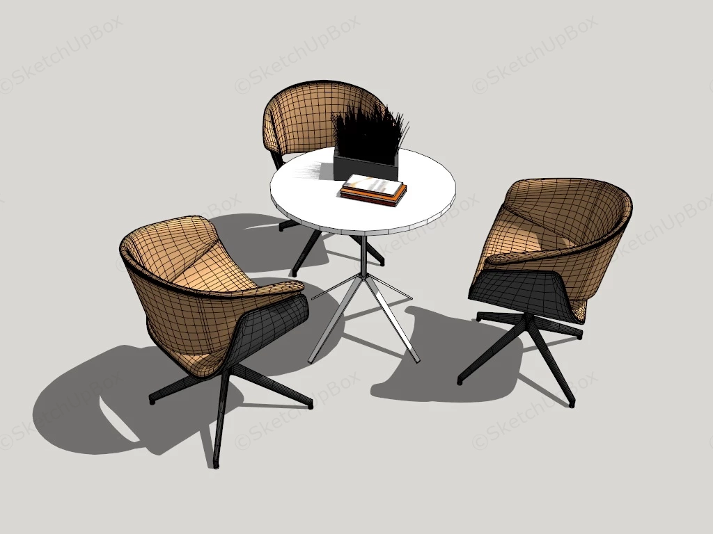 Leisure Chair And Table Set sketchup model preview - SketchupBox