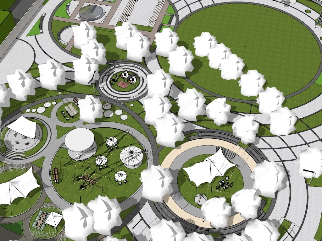 Urban Camp Park sketchup model preview - SketchupBox