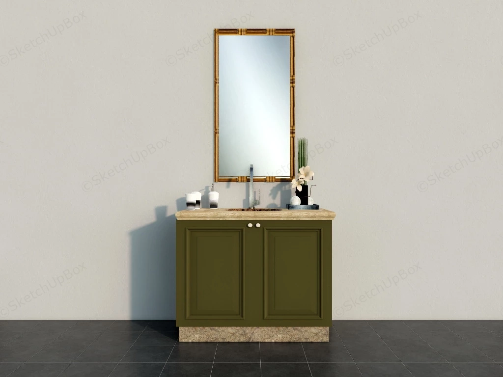 Single Sink Bathroom Vanity sketchup model preview - SketchupBox