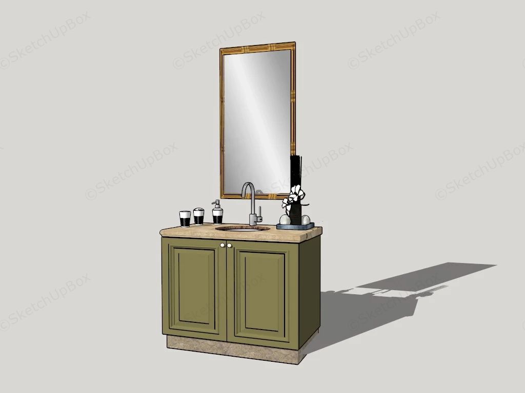 Single Sink Bathroom Vanity sketchup model preview - SketchupBox