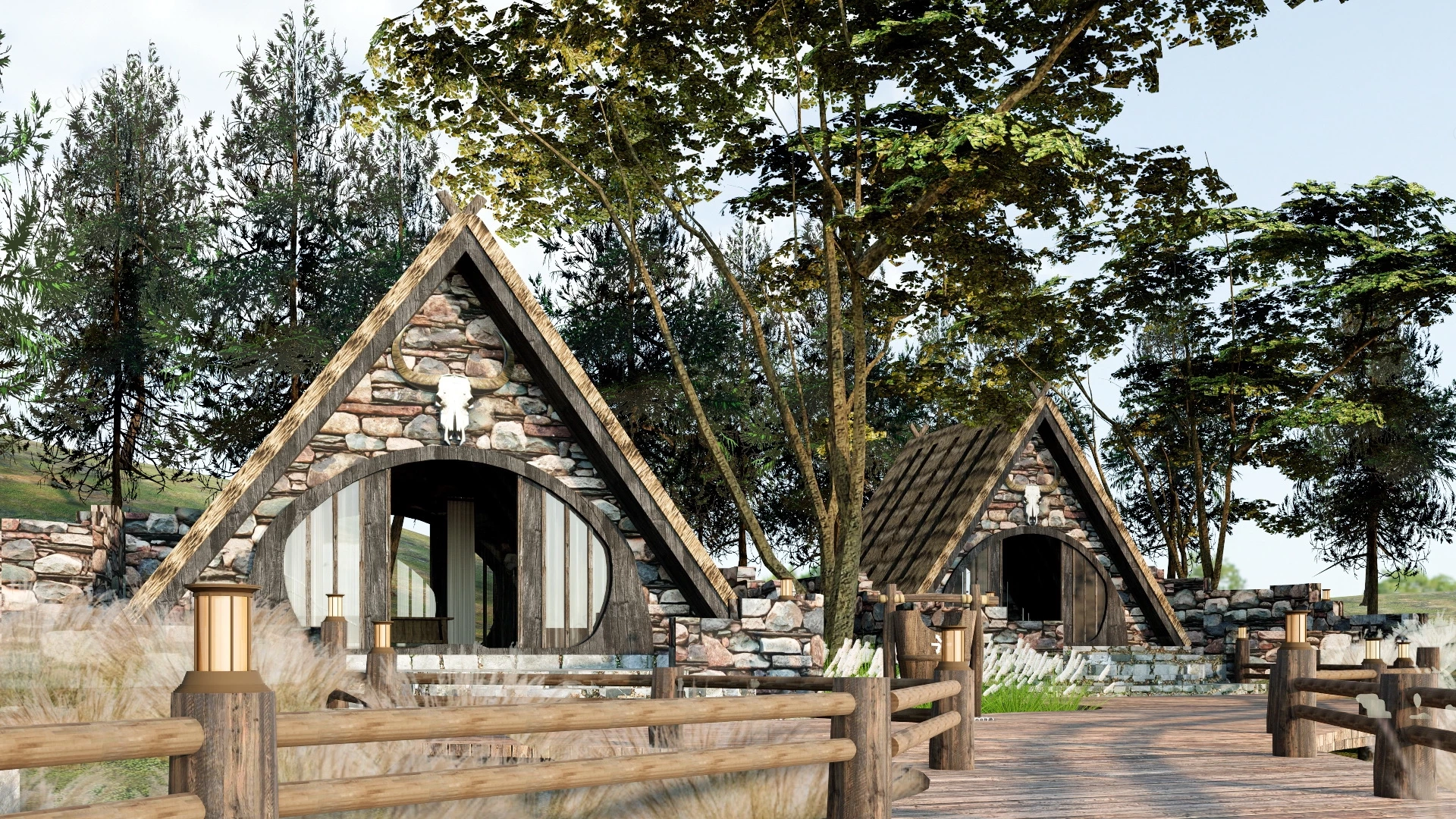 Primitive Stone House sketchup model preview - SketchupBox