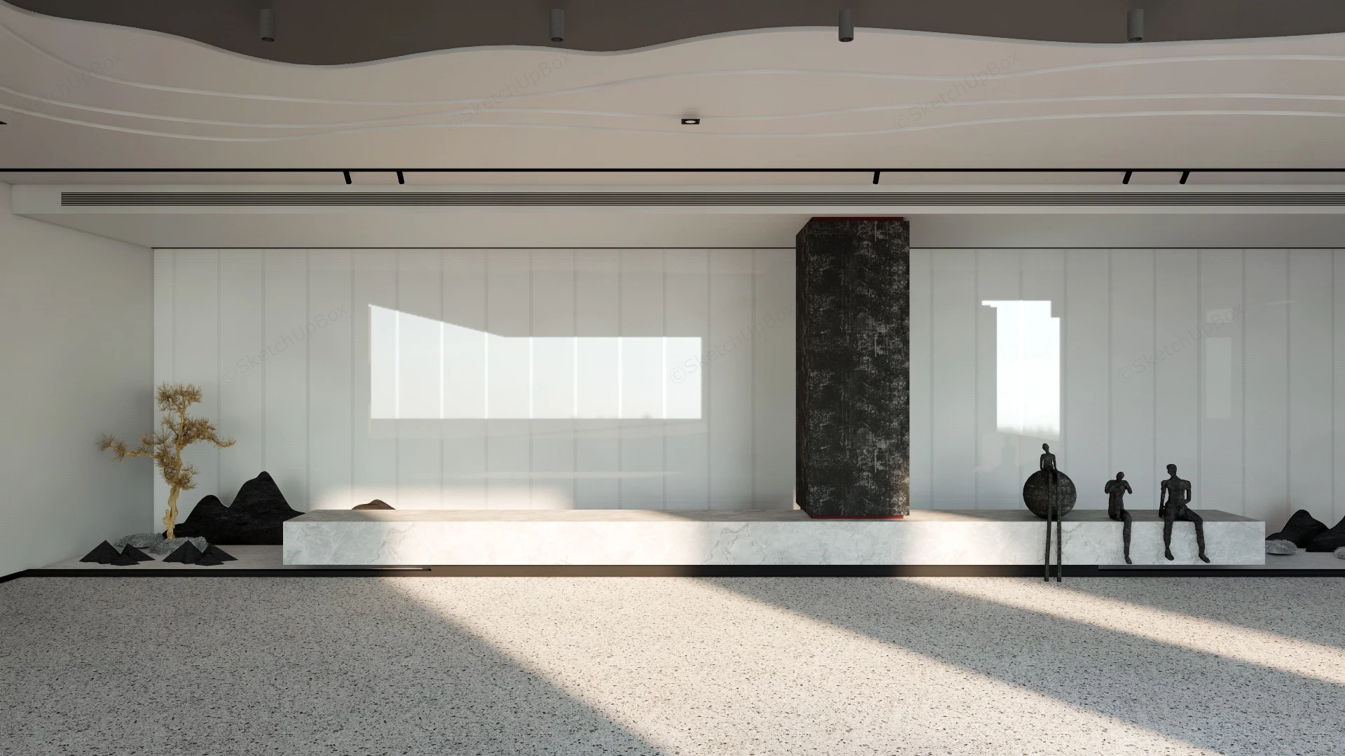 Contemporary Lobby Design sketchup model preview - SketchupBox
