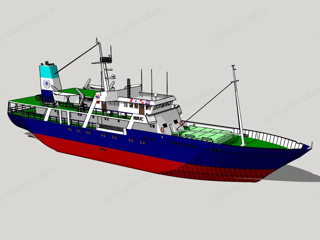 Coast Guard Boat sketchup model preview - SketchupBox