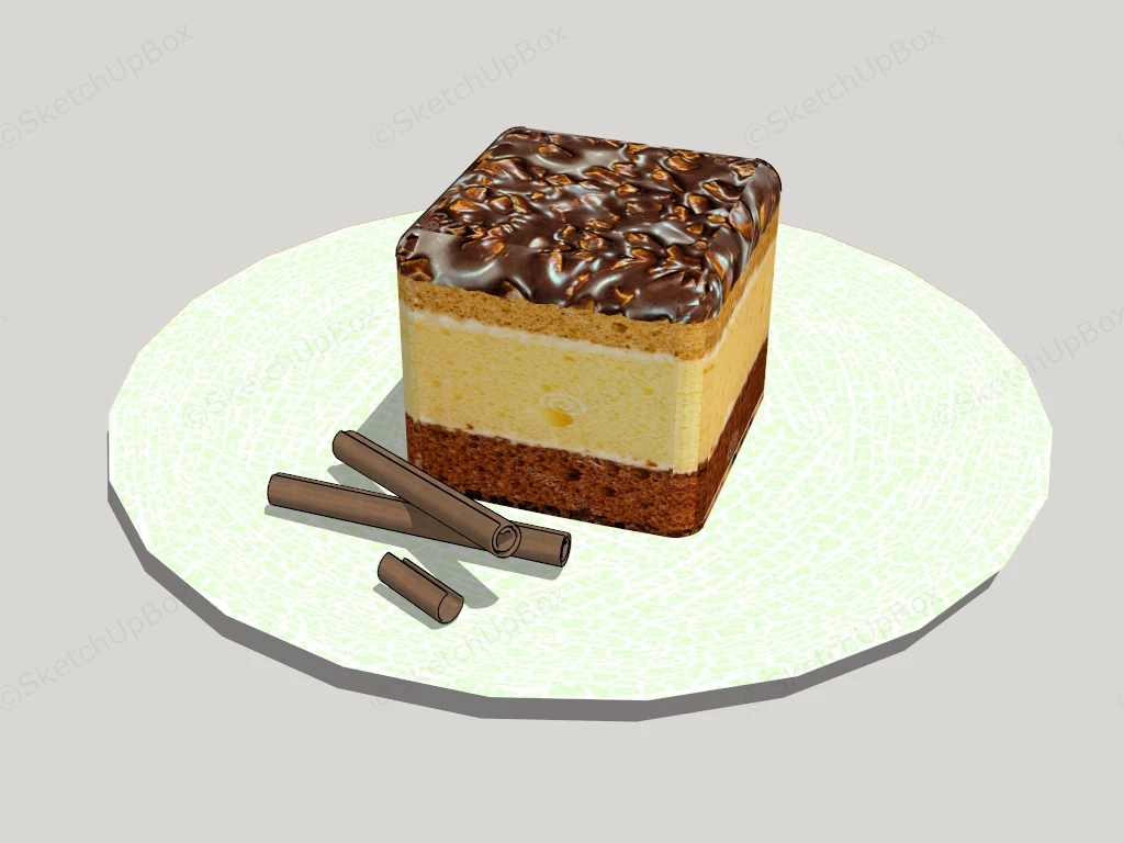 Chocolate Cake sketchup model preview - SketchupBox