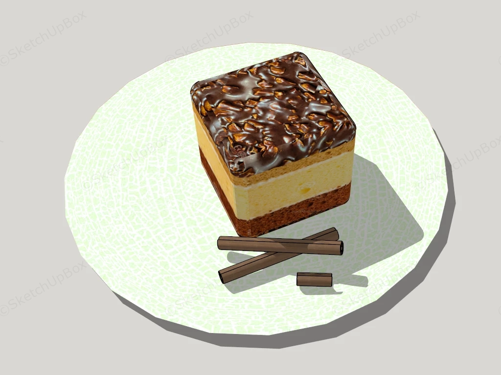 Chocolate Cake sketchup model preview - SketchupBox