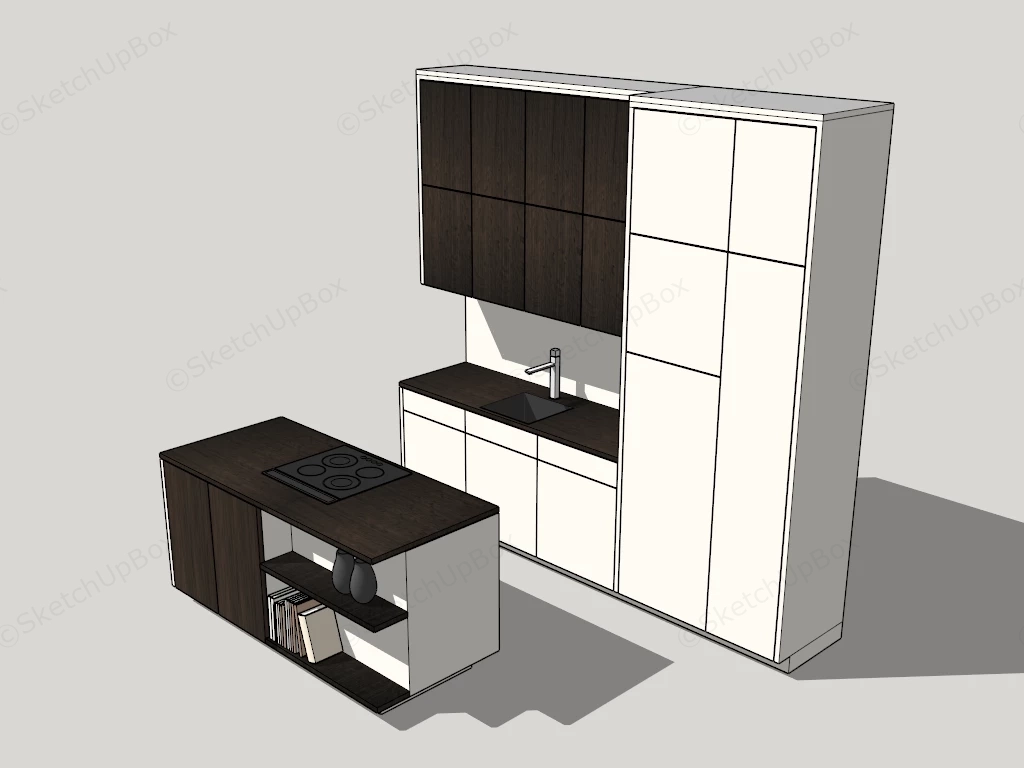 Small Kitchen Cabinet sketchup model preview - SketchupBox