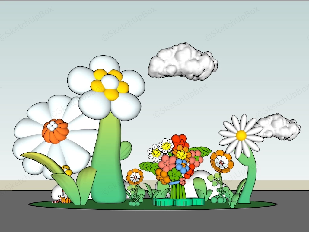 Giant Flower Installation sketchup model preview - SketchupBox