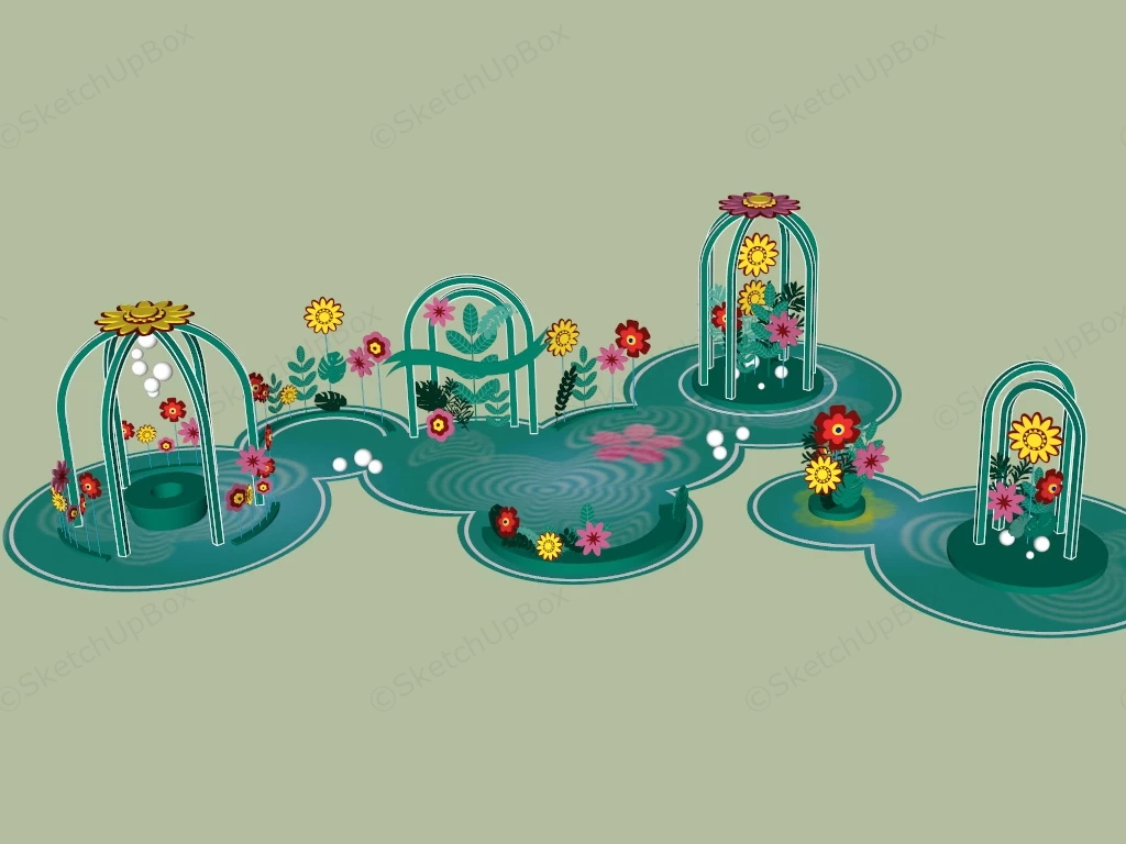 Art Installation Plaza Flower sketchup model preview - SketchupBox