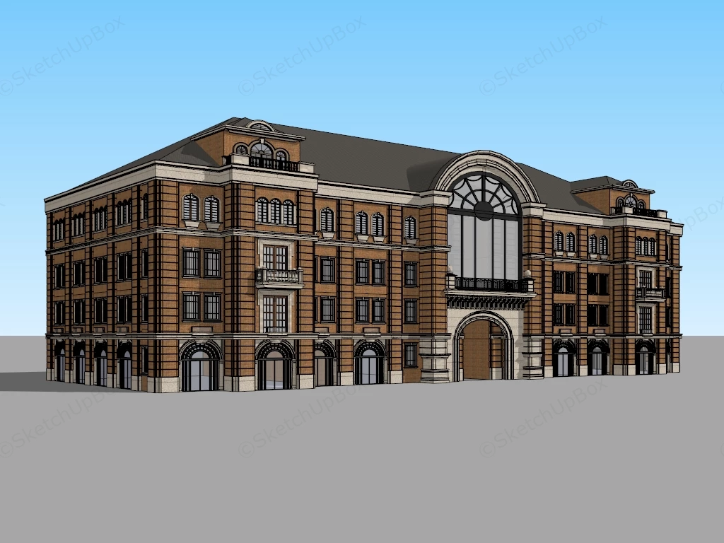 Vintage Clubhouse Design sketchup model preview - SketchupBox