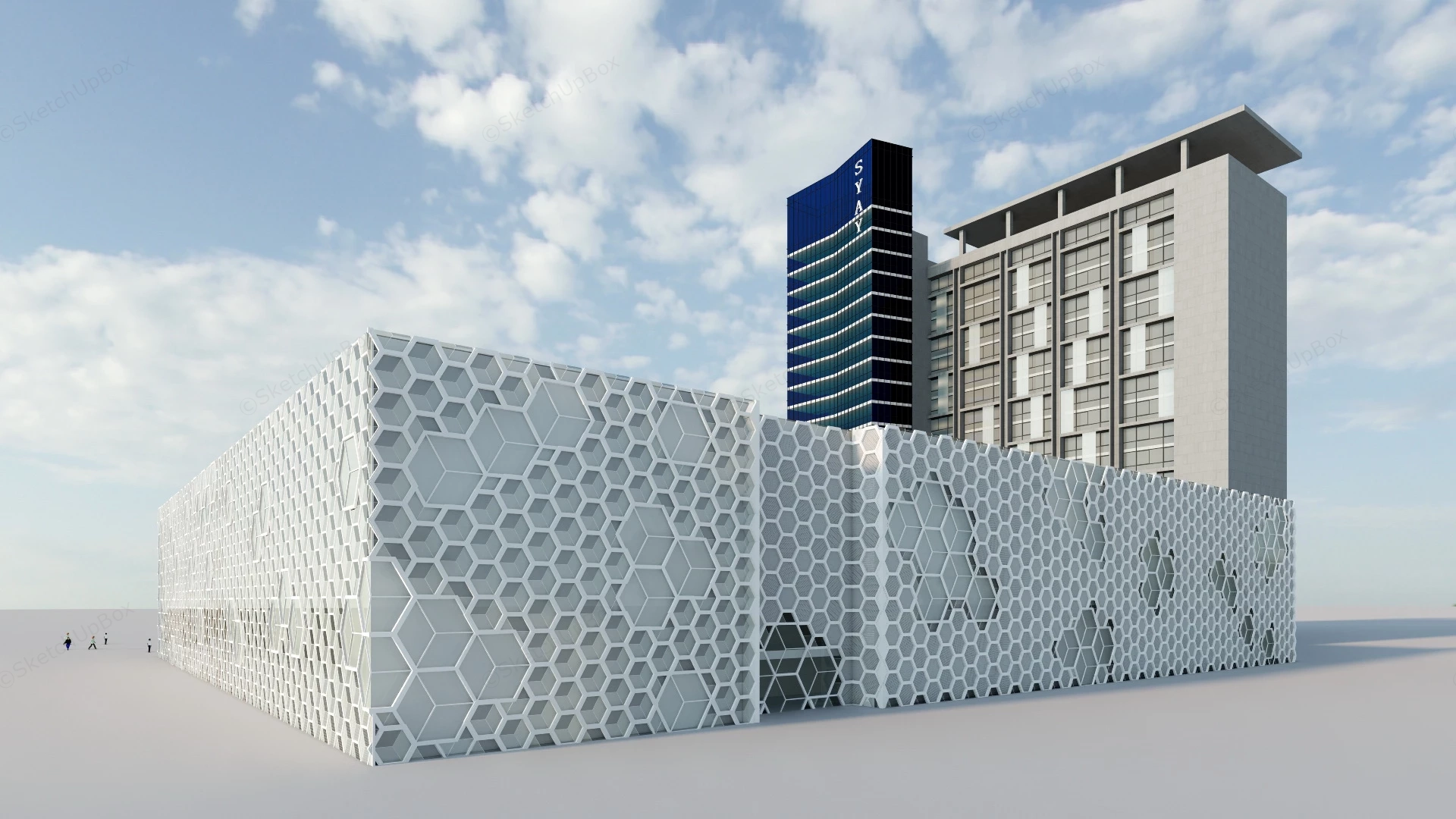 Modern Shopping Center Design sketchup model preview - SketchupBox