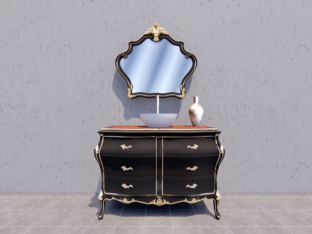 Victorian Style Bathroom Vanity sketchup model preview - SketchupBox