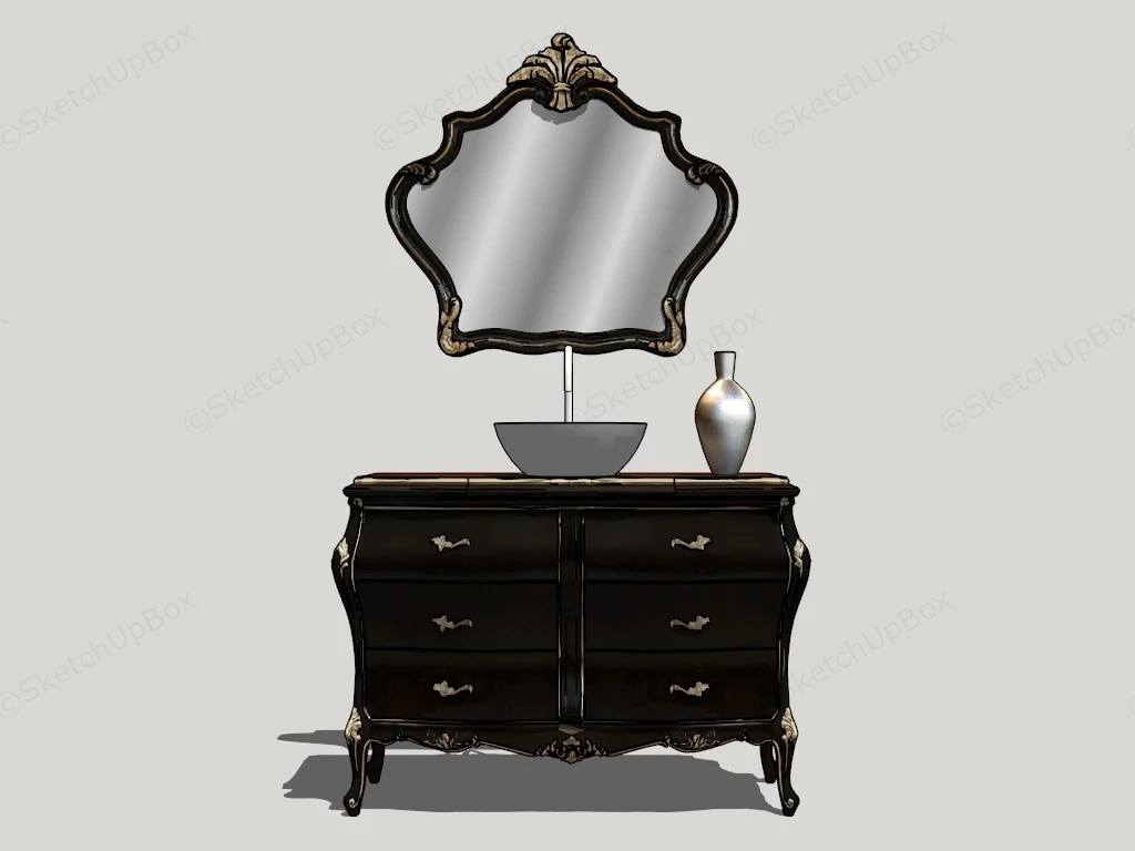 Victorian Style Bathroom Vanity sketchup model preview - SketchupBox