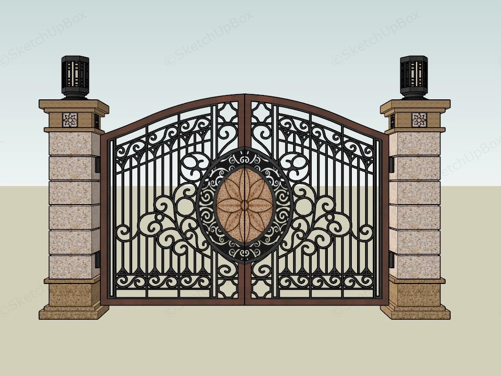 Wrought Iron Gate sketchup model preview - SketchupBox