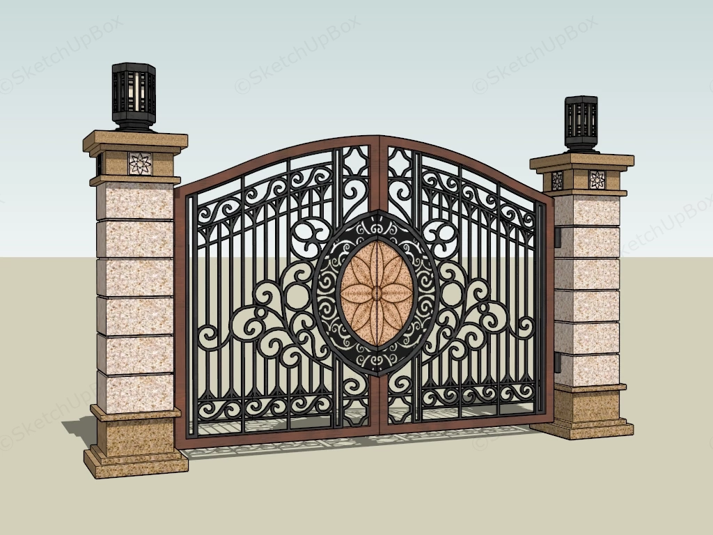 Wrought Iron Gate sketchup model preview - SketchupBox