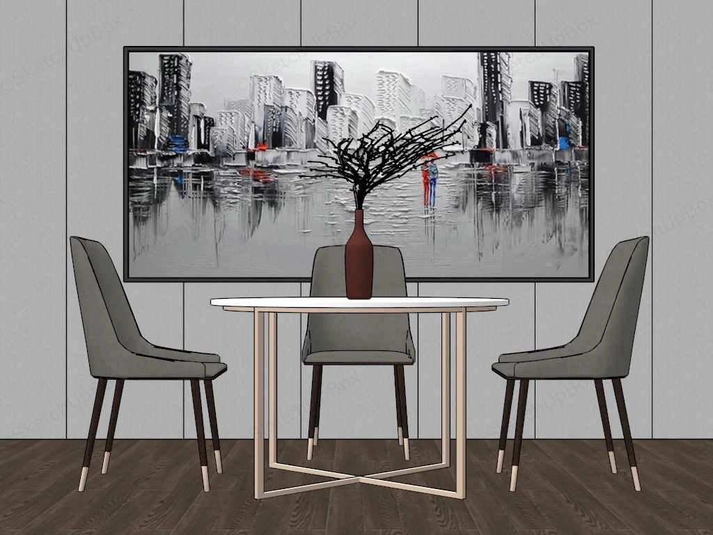 Modern Elegant Dining Room sketchup model preview - SketchupBox
