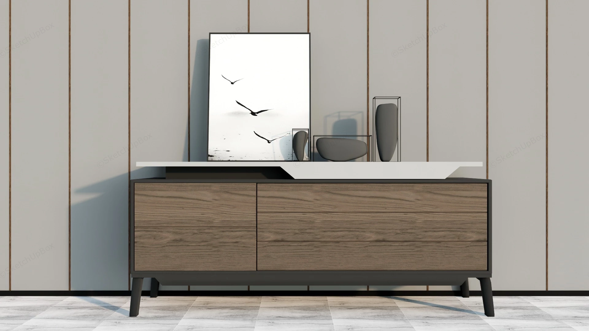 Modern Living Room Sideboard sketchup model preview - SketchupBox