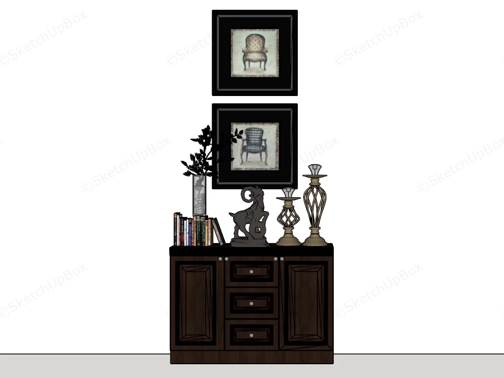 Foyer Console Cabinet sketchup model preview - SketchupBox