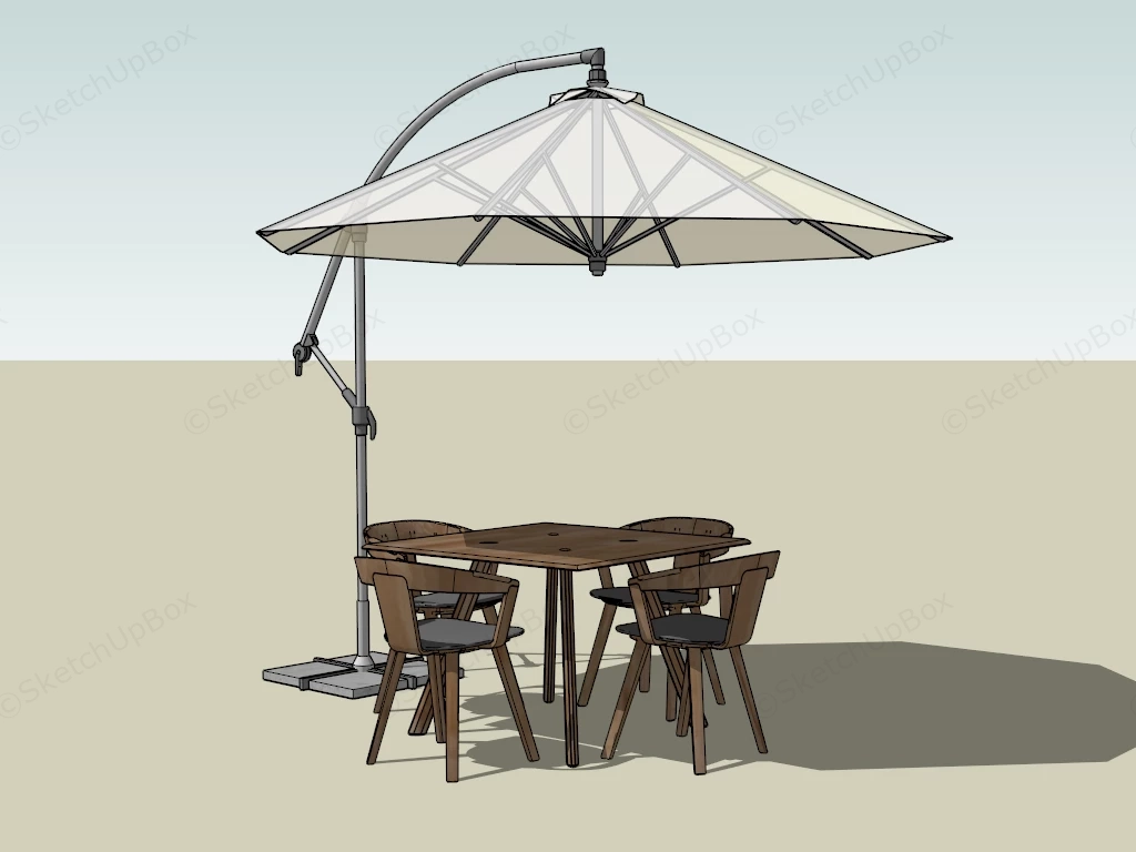 Outdoor Bistro Set With Umbrella sketchup model preview - SketchupBox