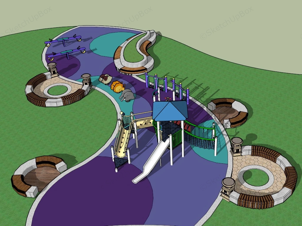 Kids Play Playground sketchup model preview - SketchupBox