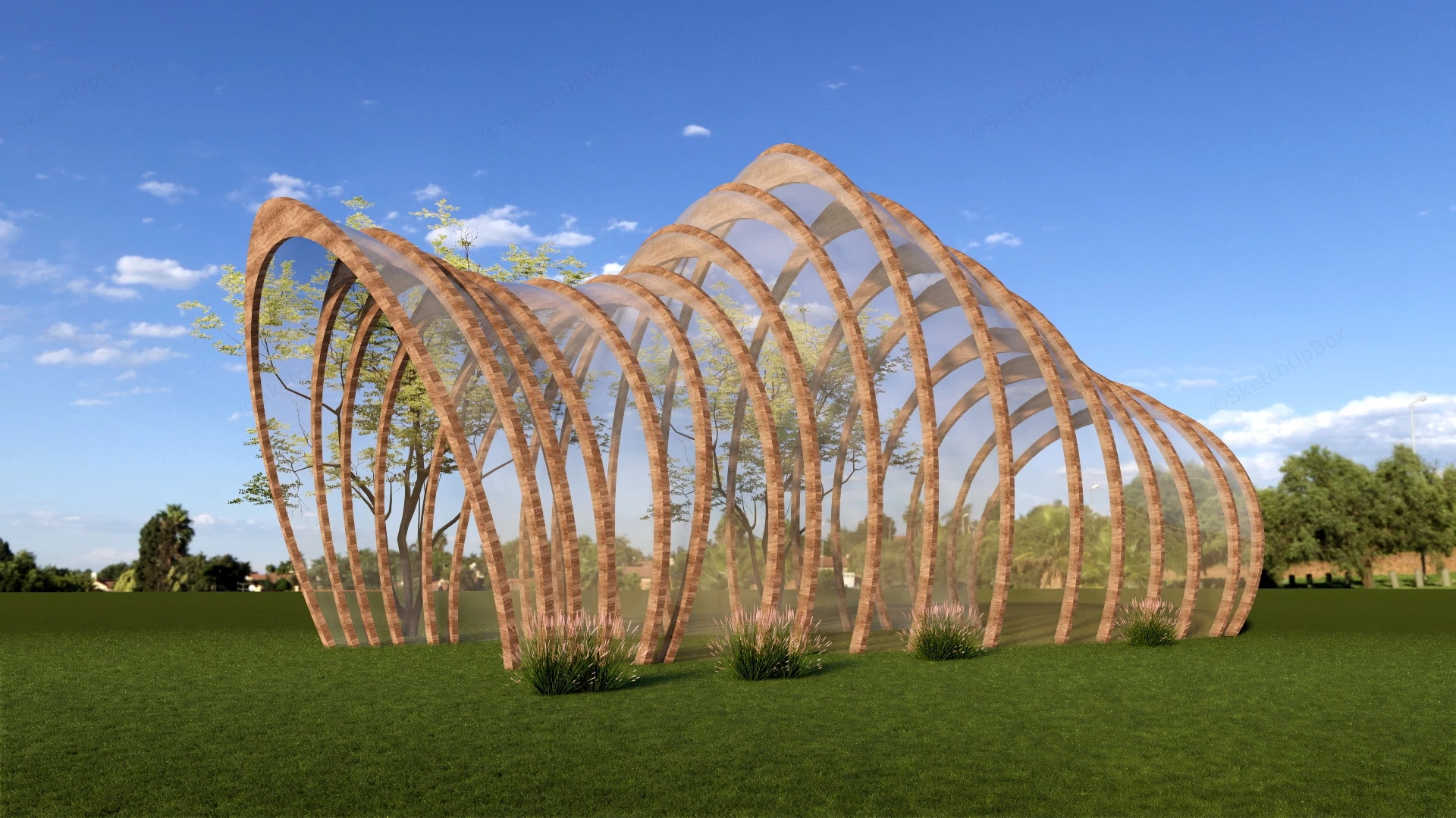 Unique Pergola Design sketchup model preview - SketchupBox