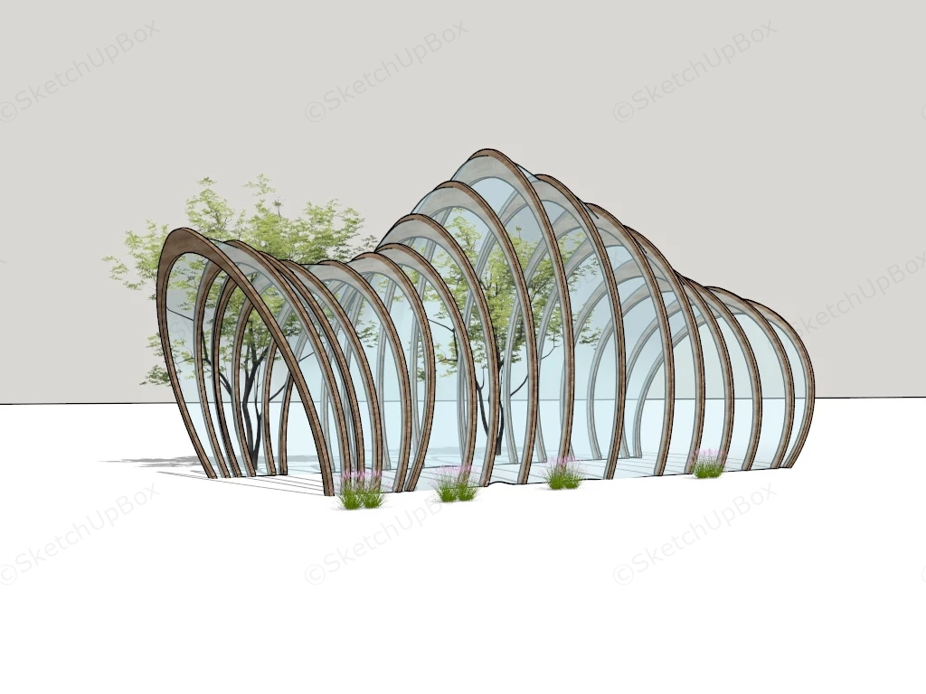 Unique Pergola Design sketchup model preview - SketchupBox