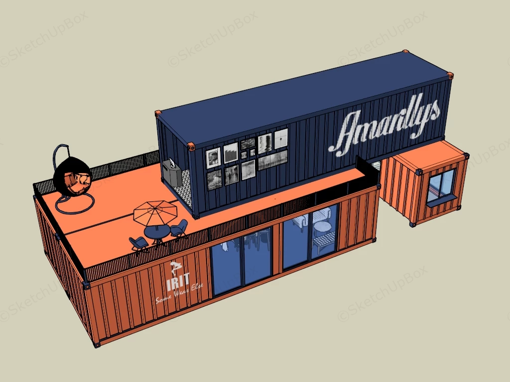 Shipping Container Clothing Store sketchup model preview - SketchupBox