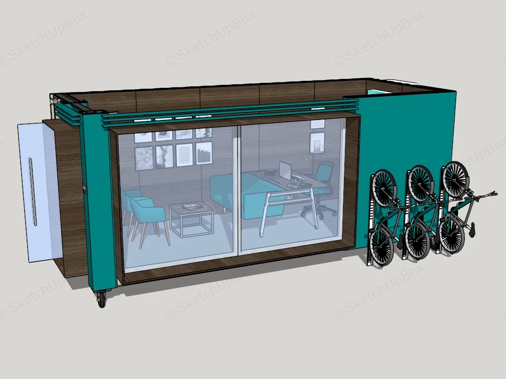 Portable Ship Container Office sketchup model preview - SketchupBox