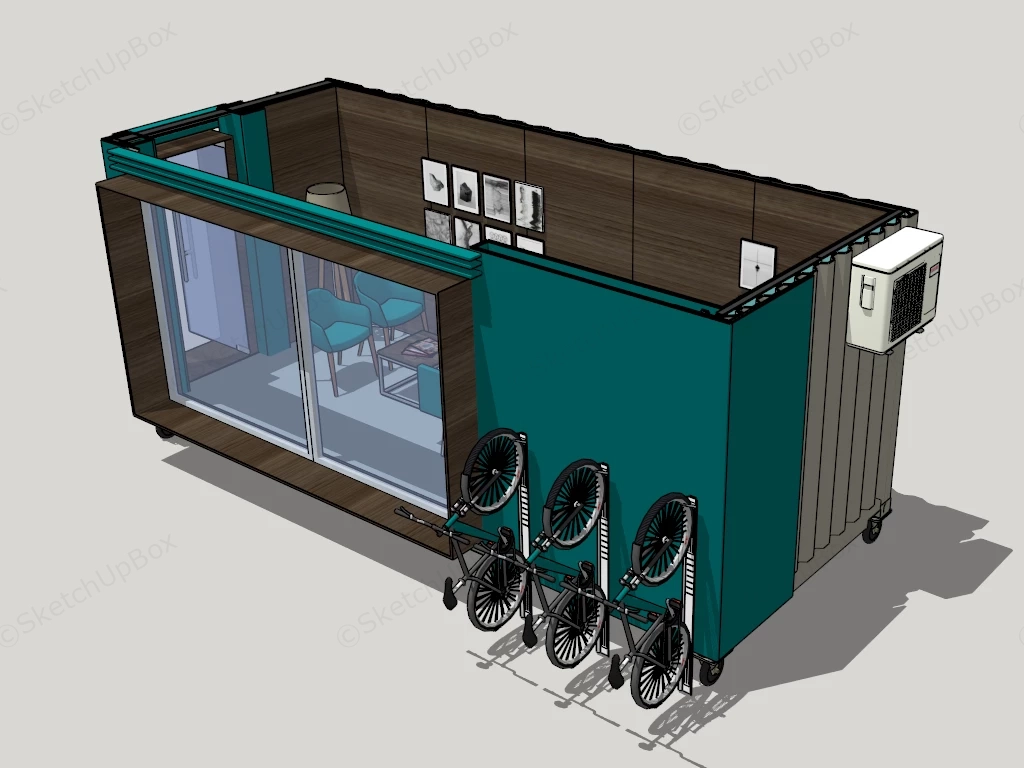 Portable Ship Container Office sketchup model preview - SketchupBox