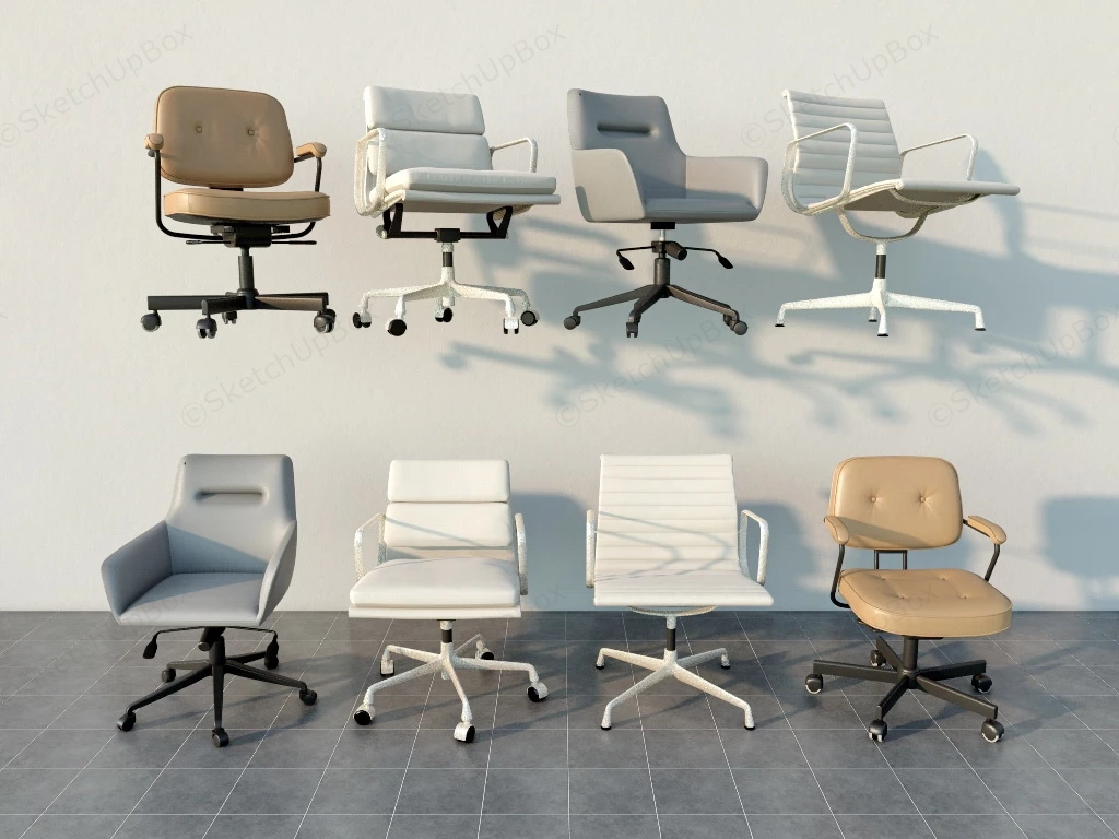 Modern Office Chairs sketchup model preview - SketchupBox
