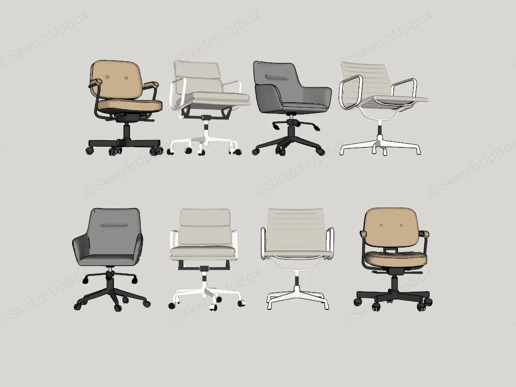 Modern Office Chairs sketchup model preview - SketchupBox