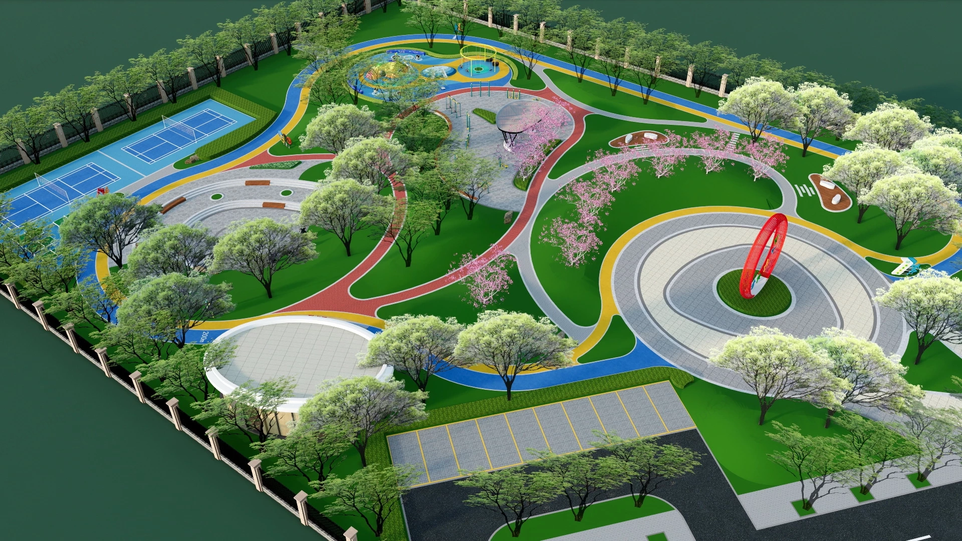 Pocket Park Design Ideas sketchup model preview - SketchupBox