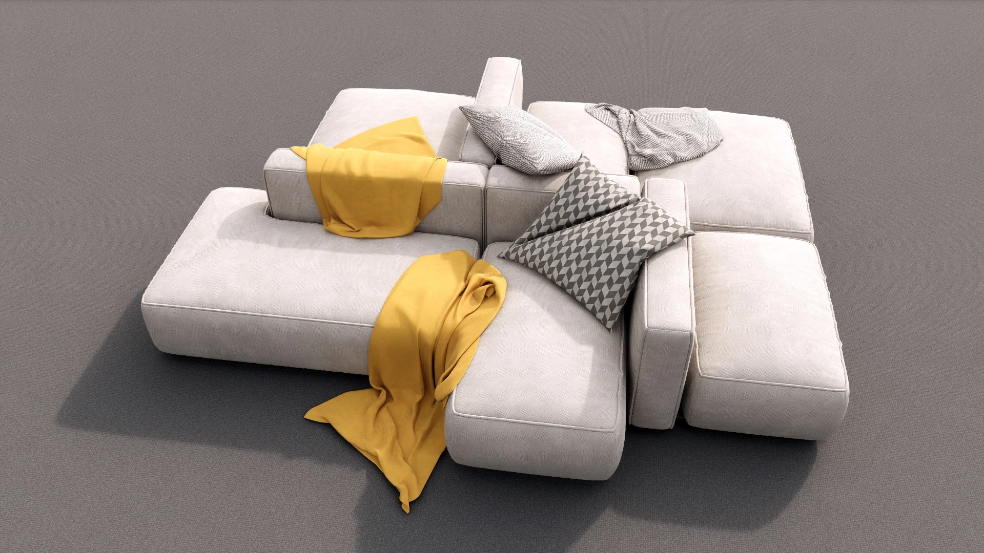 Modular Sectional Sofa sketchup model preview - SketchupBox
