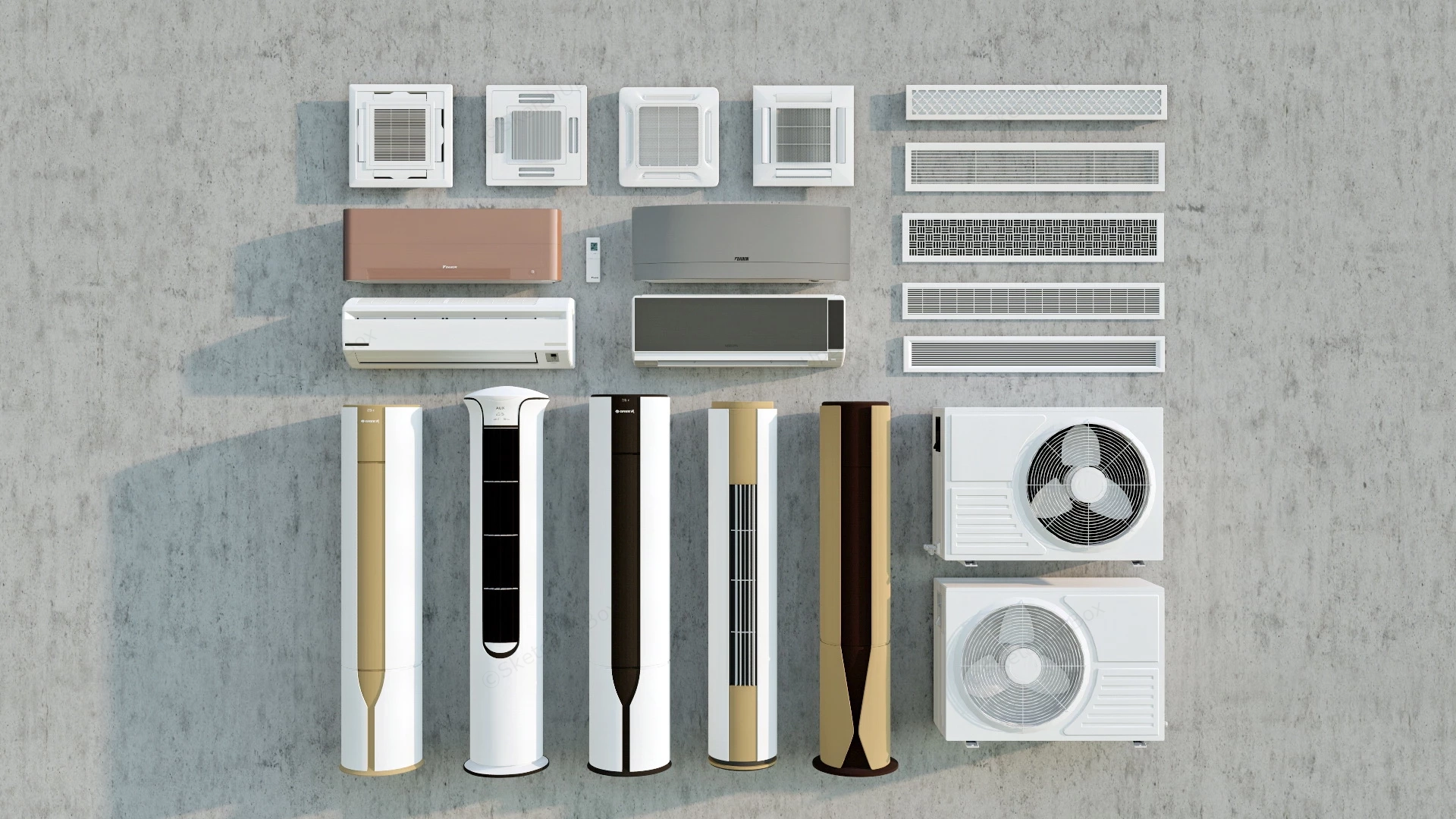 Home Air Conditioning Units sketchup model preview - SketchupBox