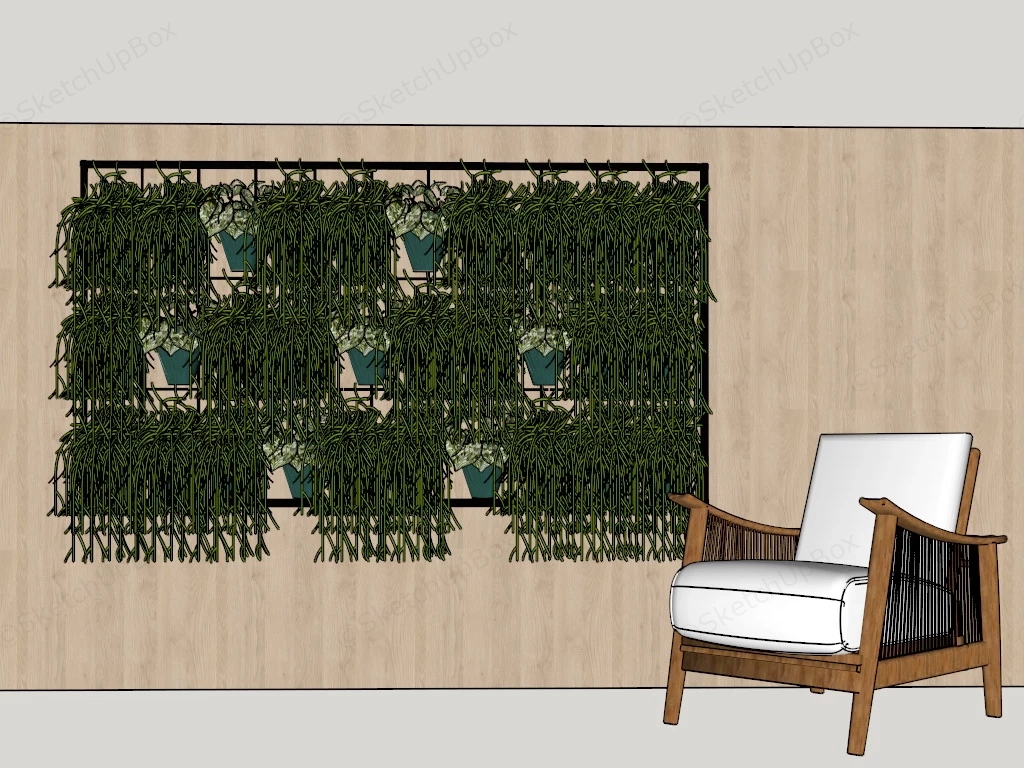 Interior Plant Wall sketchup model preview - SketchupBox