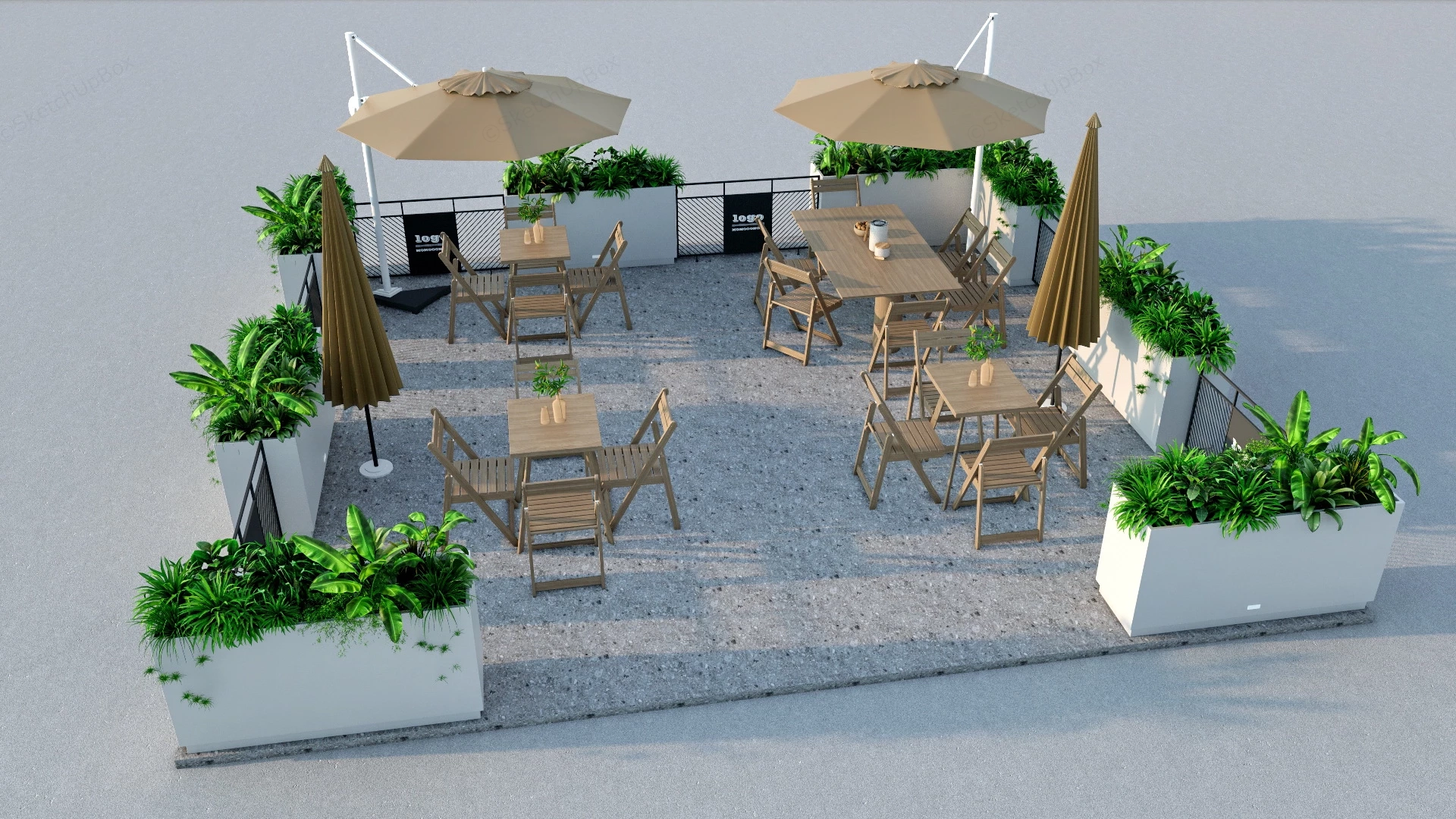 Outside Coffee Shop sketchup model preview - SketchupBox