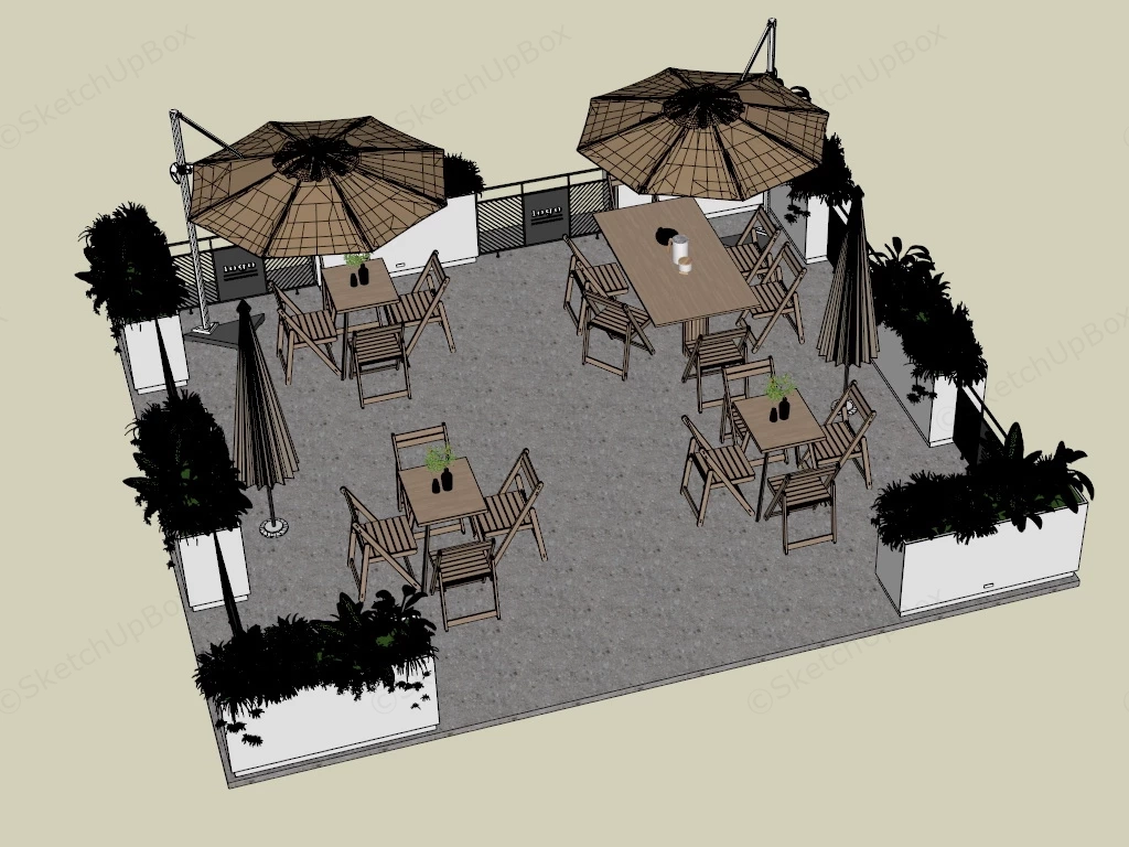 Outside Coffee Shop sketchup model preview - SketchupBox