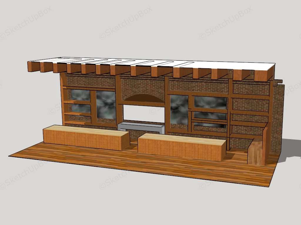 Outdoor Concession Stand sketchup model preview - SketchupBox