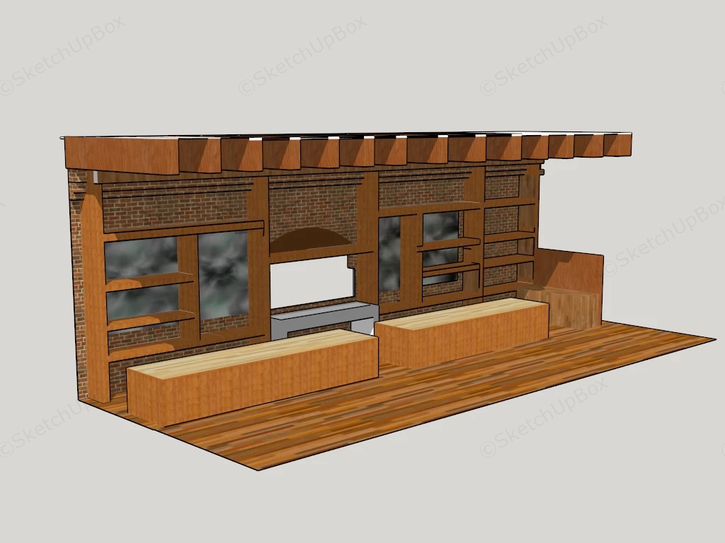 Outdoor Concession Stand sketchup model preview - SketchupBox