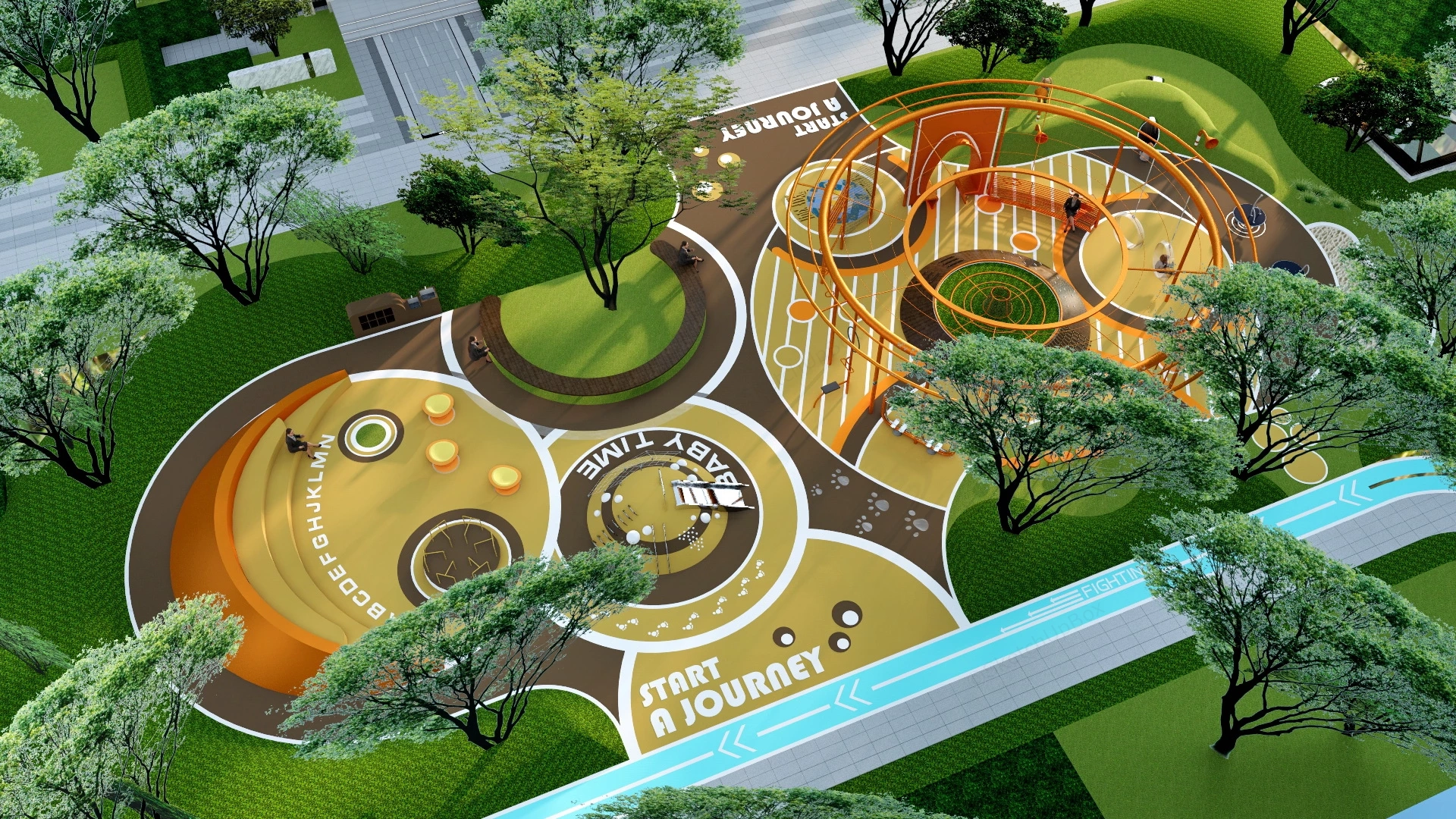 Neighborhood Playground sketchup model preview - SketchupBox