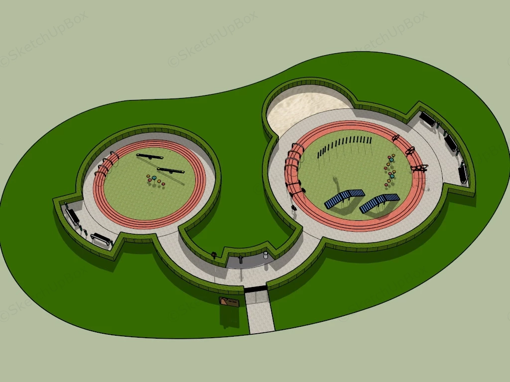 Community Dog Park sketchup model preview - SketchupBox