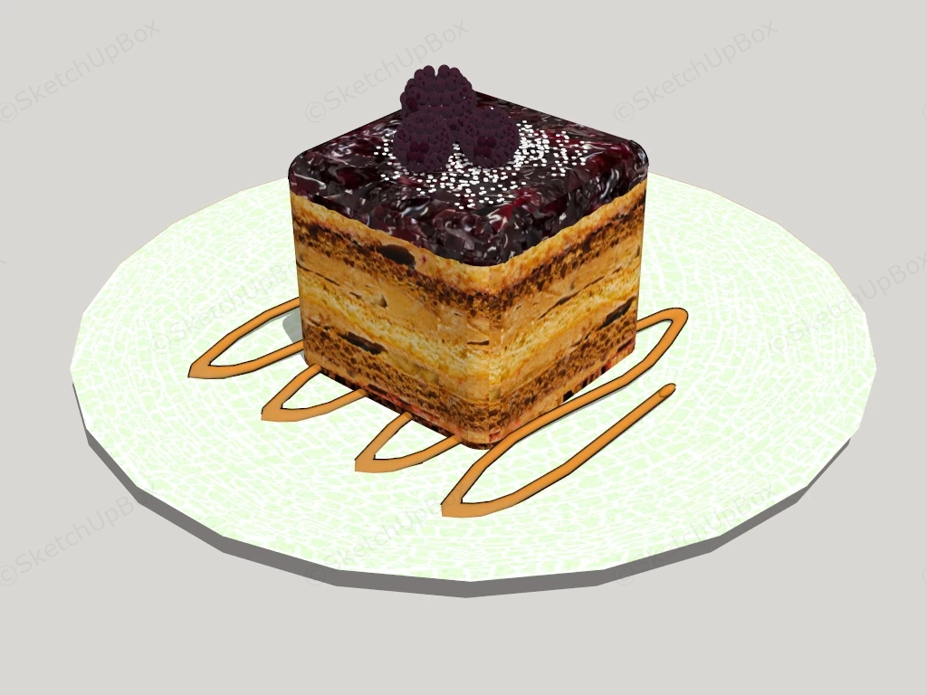 Berry Jam Cake sketchup model preview - SketchupBox