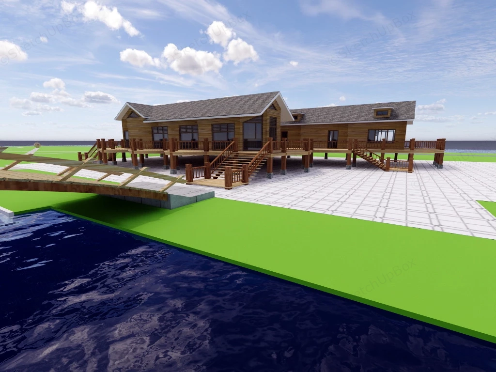 Old Country Inn sketchup model preview - SketchupBox