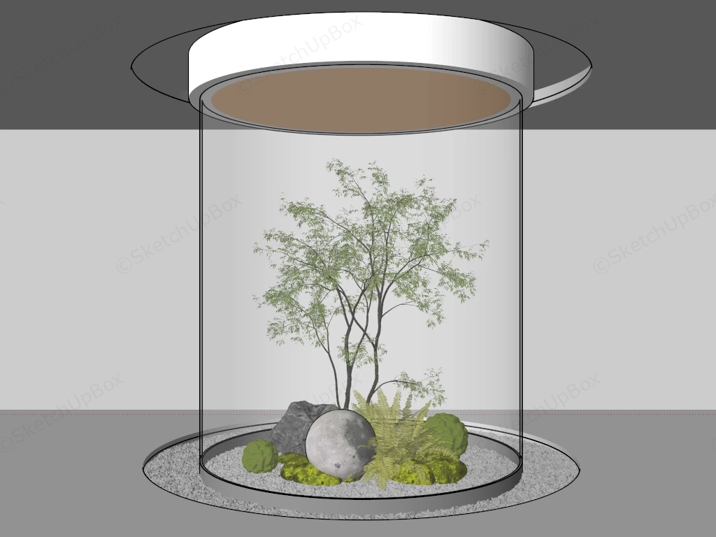 Cylinder Indoor Garden sketchup model preview - SketchupBox