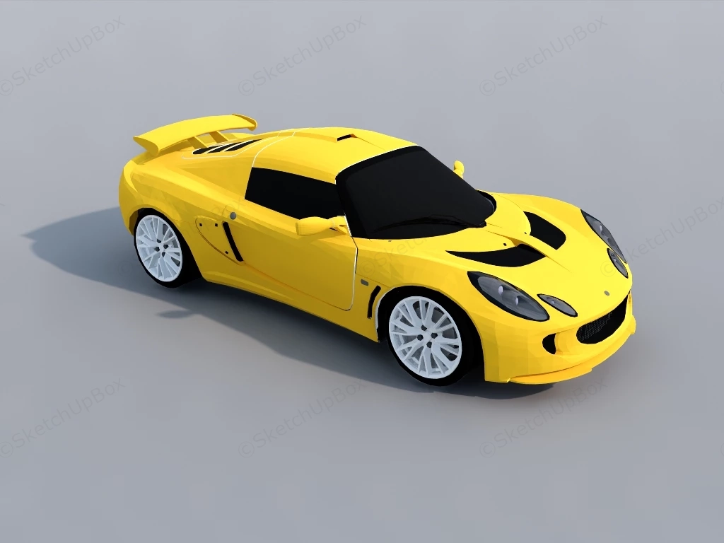 Yellow Sports Car sketchup model preview - SketchupBox