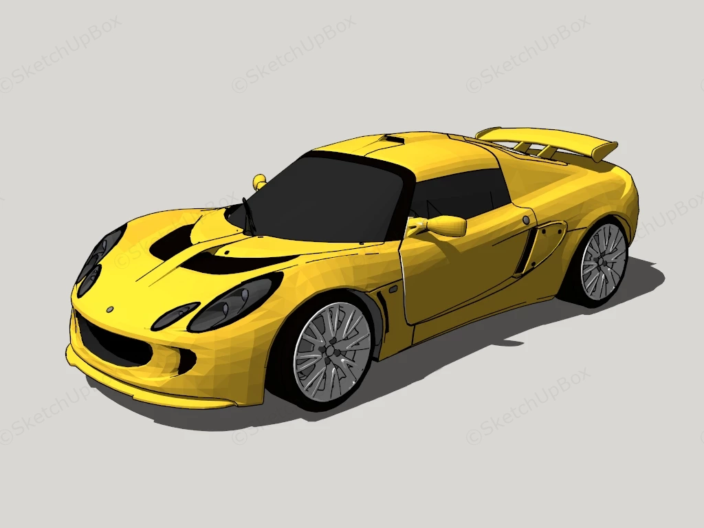 Yellow Sports Car sketchup model preview - SketchupBox