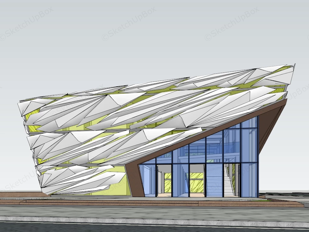 Modern Office Buildings Exterior sketchup model preview - SketchupBox