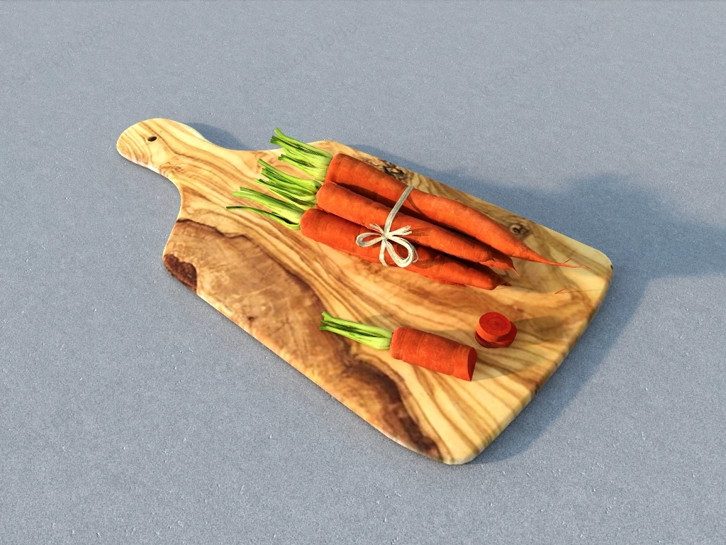 Carrots On Chopping Board sketchup model preview - SketchupBox
